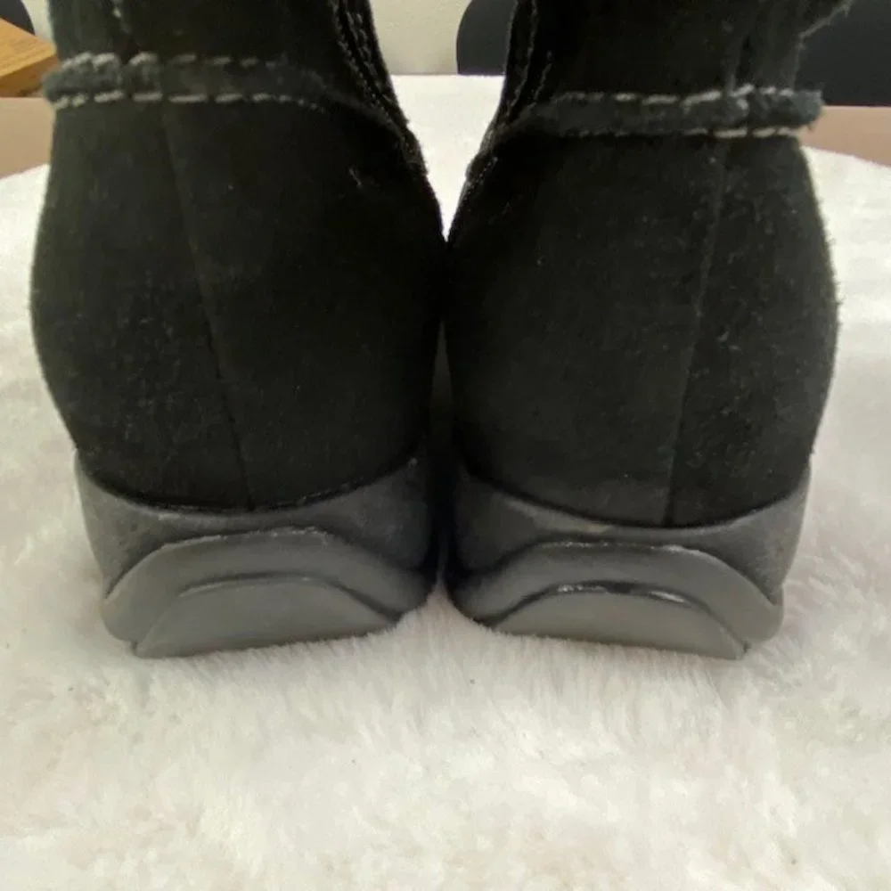 Studio Brilliant Women's‎ Black Suede Faux Fur Trim Evonna WaterProof Boots 7.5